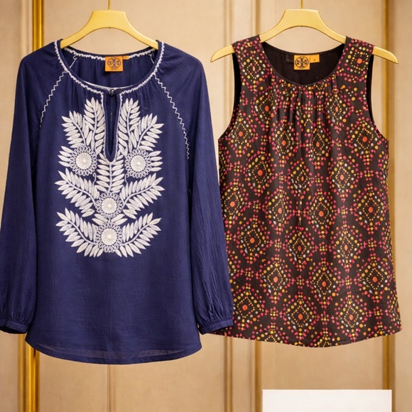 Navy Blue Embroidered Women's Top - Picture 2 of 2